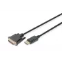DIGITUS DisplayPort–DVI-D adaptera kabelis, DP – DVI (24+1) M/M, 2m ar fiksatoru, DP 1.1a, melns