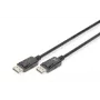 DIGITUS DisplayPort savienojuma kabelis, DP vīriešu/vīriešu, 3m ar fiksatoru, DP 1.2, Ultra HD 4K, melns