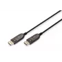 DIGITUS DisplayPort AOC hibrīda-optiskais savienojuma kabelis M/M UHD 8K@60Hz, CE, melns 10m