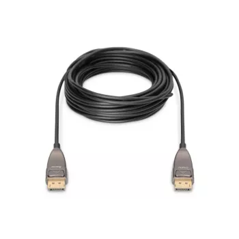 DIGITUS DisplayPort AOC hibrīda-optiskais savienojuma kabelis M/M UHD 8K@60Hz, CE, melns 10m