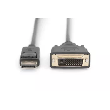 DIGITUS DP - DVI-D kabelis 3m melns DP - DVI ar fiksatoru DP 1.1a