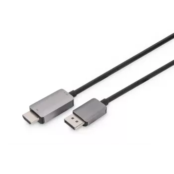 DIGITUS DP-HDMI adaptera kabelis 8K@60Hz, alumīnija korpuss, melns, 2m
