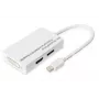 DIGITUS DB-340509-002-W Mini DisplayPort uz DisplayPort/HDMI/DVI adapteris, 1080p/60 Hz, 0,2 m, balts