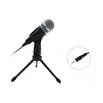 Equip Mini galda mikrofons, -30 dB, 30 - 16000 Hz, 2200 Ω, vads, 3.5 mm