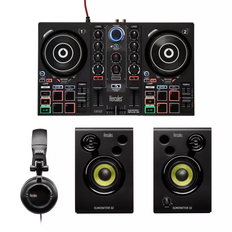 Hercules DJLearning Kit Digital Vinyl System (DVS) skrāpētājs Melns