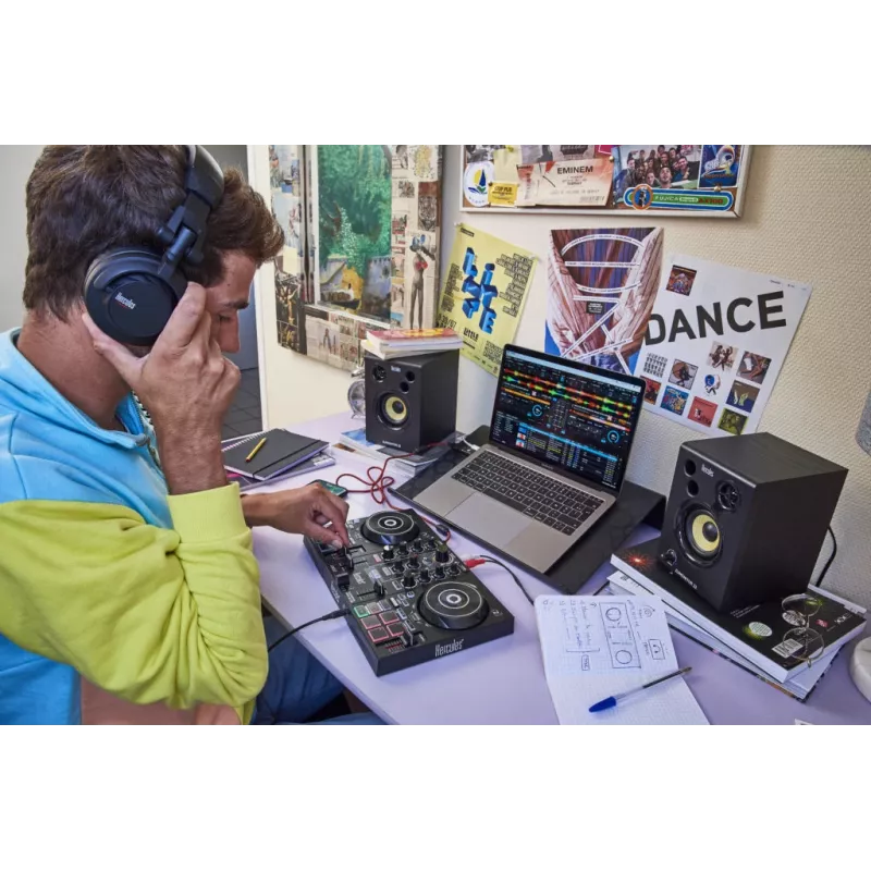 Hercules DJLearning Kit Digital Vinyl System (DVS) skrāpētājs Melns