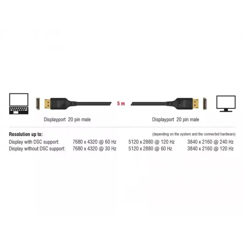 DisplayPort kabelis DeLOCK 85660 2 m Melns