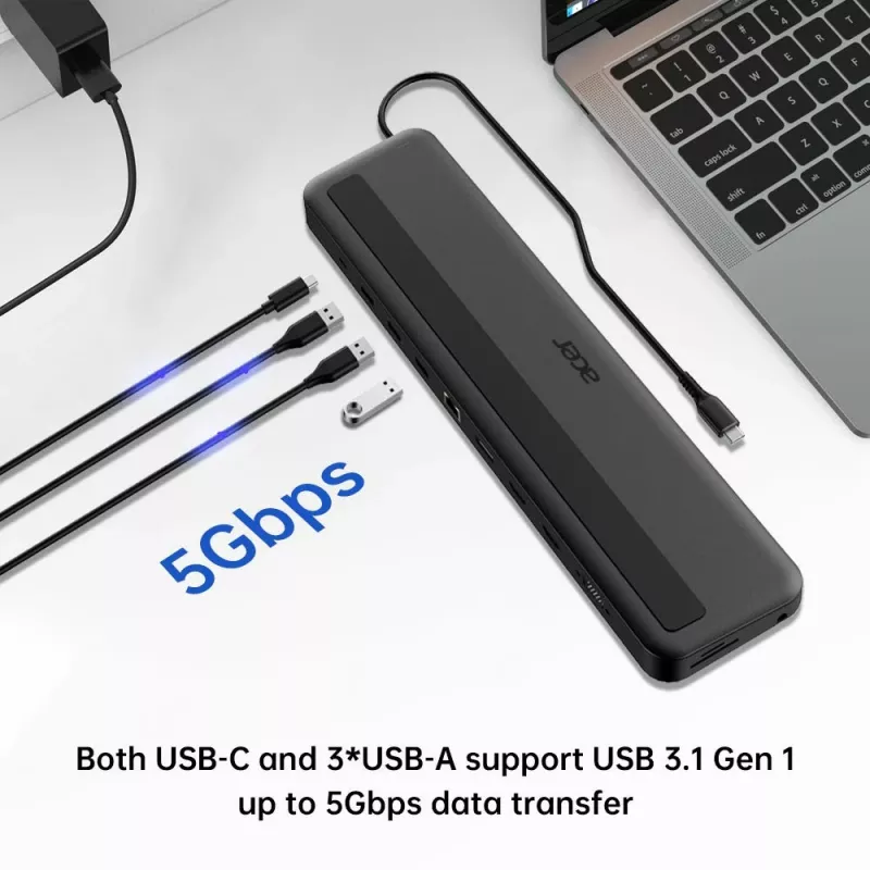 Acer 13-in-1 Type-C Minidock Vadu USB 3.2 Gen 1 Melns