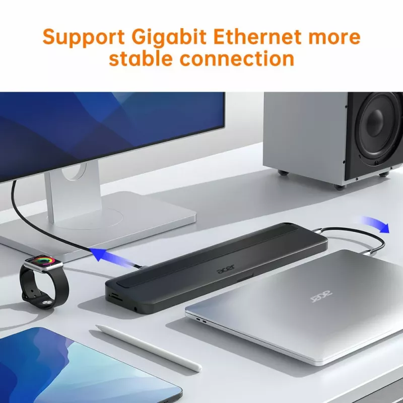Acer 13-in-1 Type-C Minidock Vadu USB 3.2 Gen 1 Melns
