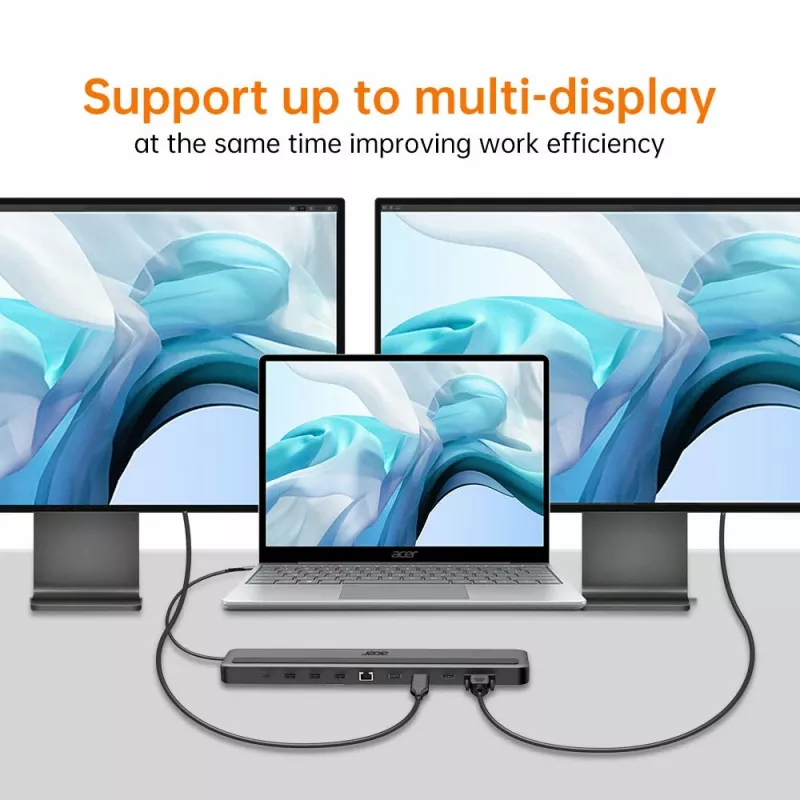 Acer 13-in-1 Type-C Minidock Vadu USB 3.2 Gen 1 Melns