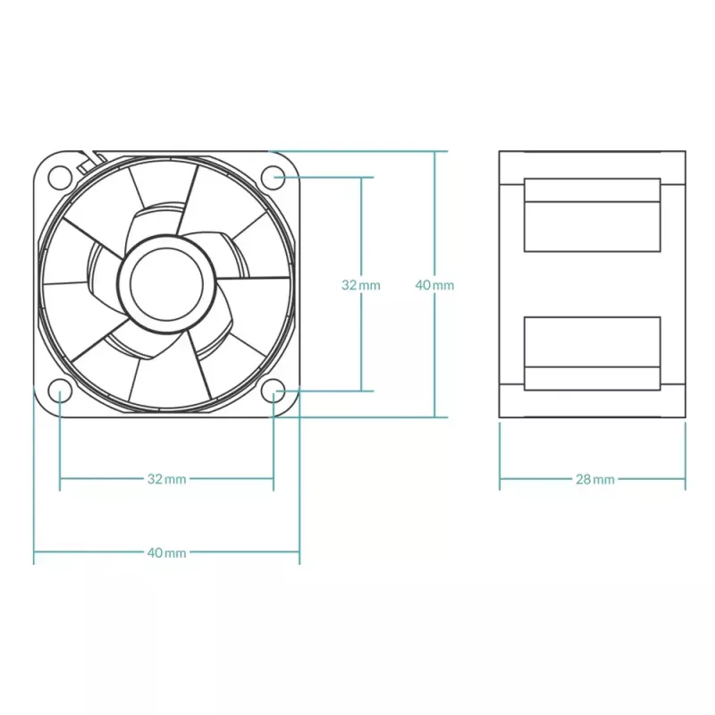 Ventilators ARCTIC S4028-6K 40 mm 250-6000 RPM šķidruma dinamiskais gultnis