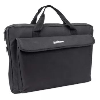 Manhattan London Laptop Soma 17.3 collu, augšējā iekraušana, melna, zemu izmaksu, aksesuāru kabata, plecu siksna (noņemama), piezīmjdatora maciņš, trīs gadu garantija