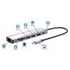 Manhattan USB-C dokstacijas centrs ar karšu lasītāju, 5 porti: Ethernet, HDMI, USB-A (x2) un USB-C, ar Power Delivery 100W - nepieciešams ārējs USB-C lādētājs (nav iekļauts)