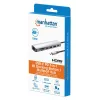 Manhattan USB-C dokstacijas centrs ar karšu lasītāju, 5 porti: Ethernet, HDMI, USB-A (x2) un USB-C, ar Power Delivery 100W - nepieciešams ārējs USB-C lādētājs (nav iekļauts)