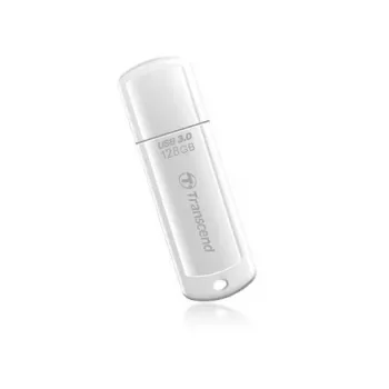 TRANSCEND JetFlash 730 128GB USB 3.0 zibatmiņa - Balta