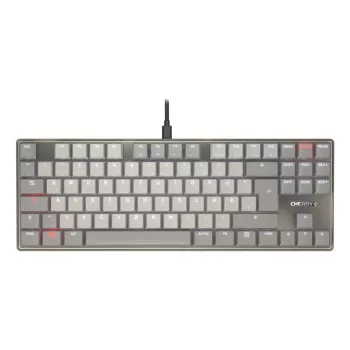 Mehāniskā tastatūra Tenkeyless Cherry KC 500 MX LP TKL — QWERTZ vācu, USB, 88 taustiņi, Pelēka