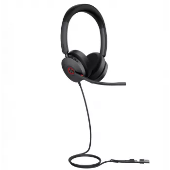 Yealink UH48 Dual Teams USB-C/A austiņas, vadu, zvaniem/mūzikai, 20 - 20000 Hz, 169 g, Melnas