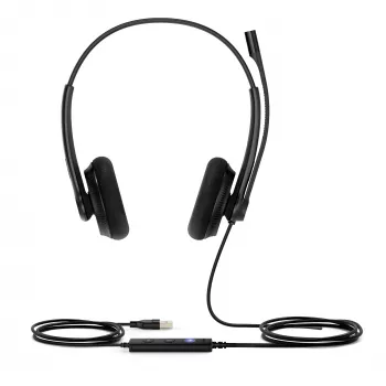 Yealink UH34 Lite Dual Teams austiņas, vadu, 20 - 20000 Hz, birojam/zvanu centram, 110 g, melnas
