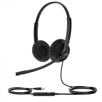 Yealink UH34 Lite Dual Teams austiņas, vadu, 20 - 20000 Hz, birojam/zvanu centram, 110 g, melnas