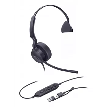 Yealink UH42 Mono UC USB-C/A austiņas, vadu, zvaniem/mūzikai, 20 - 20000 Hz, 116 g, Melnas