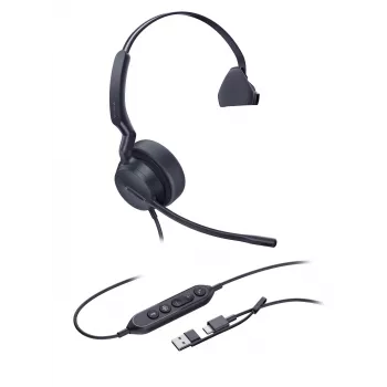 Yealink UH44 Mono Teams USB-C/A vadu austiņas, birojam/zvanu centram, melnas