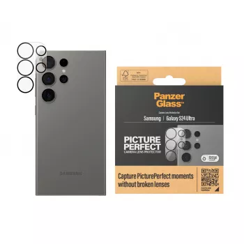 PanzerGlass PicturePerfect kameras lēcas aizsargs Samsung Galaxy S24 Ultra, rūdīts stikls, skrāpējumiem un triecieniem izturīgs