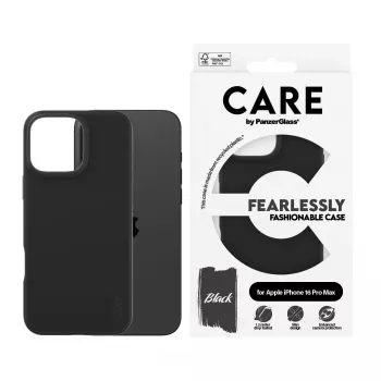 PanzerGlass CARE™ by ® Maciņš Melns iPhone 16 Pro Max, Vāciņš, Apple, Apple - iPhone 16 Pro Max, Melns