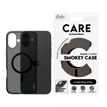 PanzerGlass CARE™ by ® Urban Combat Case Smokey ar Black MagSafe iPhone 16 Plus
