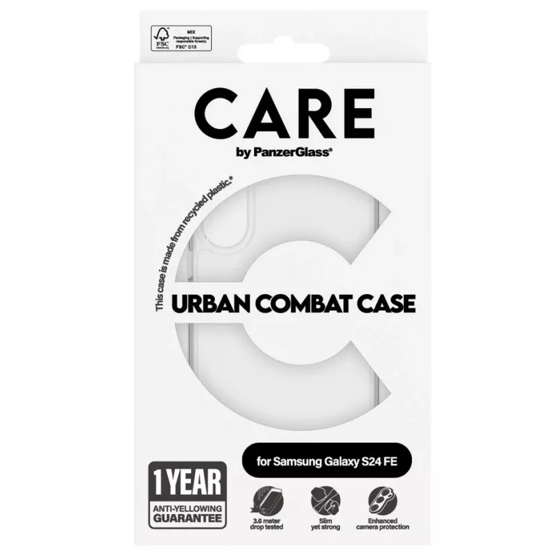 PanzerGlass CARE Flagship Urban Combat vāciņš viedtālrunim Samsung Galaxy S24 FE, caurspīdīgs, 1466
