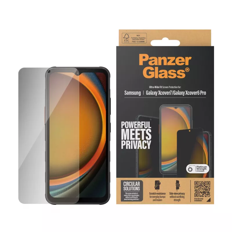 PanzerGlass® Privātuma ekrāna aizsargs Samsung Galaxy Xcover7 Pro | Xcover7 | Xcover6 Pro | Ultra-Wide Fit