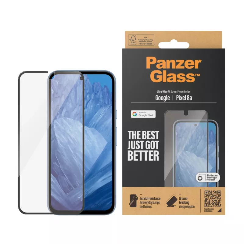 PanzerGlass ® Ekrāna aizsargs Google Pixel 8a | Ultra-Wide Fit