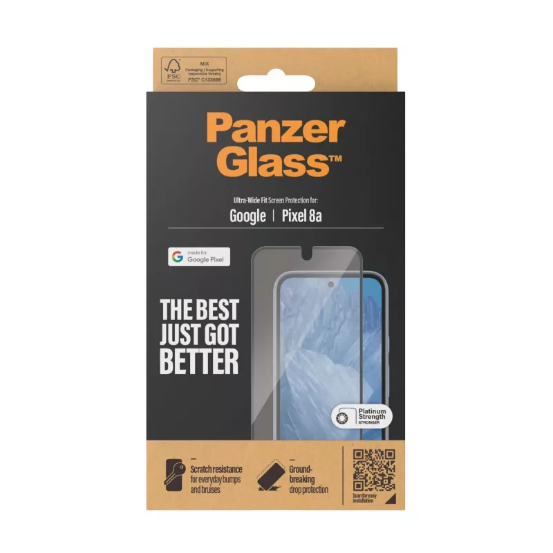 PanzerGlass ® Ekrāna aizsargs Google Pixel 8a | Ultra-Wide Fit