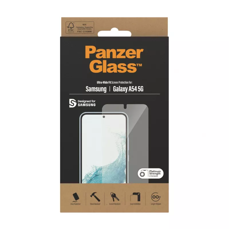 PanzerGlass® Ekrāna aizsargs Samsung Galaxy A54 5G | Ultra-Wide Fit