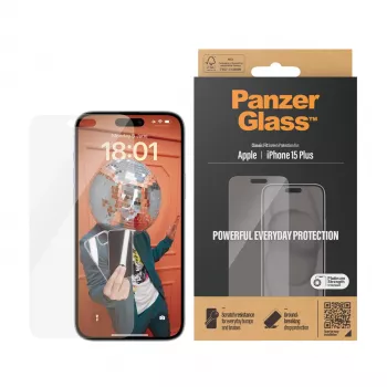 PanzerGlass® ekrāna aizsargs iPhone 15 Plus | Classic Fit