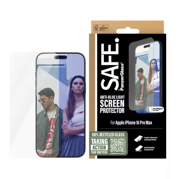 PanzerGlass SAFE. by ® Anti-Blue Light Ekrāna aizsargs iPhone 16 Pro Max | Ultra-Wide Fit