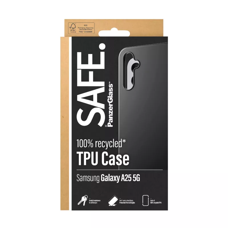 PanzerGlass SAFE. by ® TPU Maciņš Samsung Galaxy A25 5G | Melns