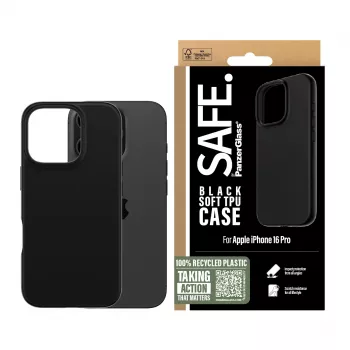 PanzerGlass SAFE. by ® TPU Maciņš Melns iPhone 16 Pro, Vāciņš, Apple, Apple - iPhone 16 Pro, Melns