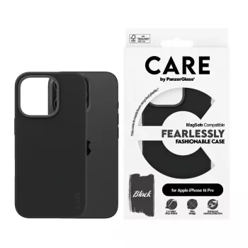 PanzerGlass CARE™ by ® Macīgs Black w. MagSafe iPhone 16 Pro, Vāciņš, Apple, Apple - iPhone 16 Pro, Melns