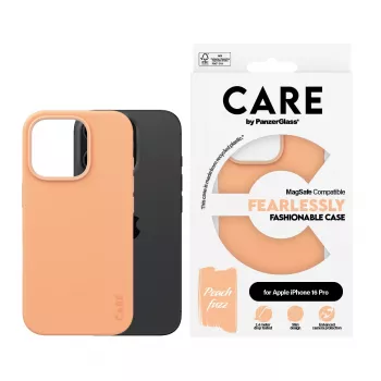 PanzerGlass CARE™ by ® Case Peachy w. MagSafe iPhone 16 Pro, Vāciņš, Apple, Apple - iPhone 16 Pro, Rozā