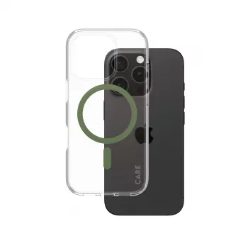 PanzerGlass CARE™ by ® Urban Combat Maciņš Caurspīdīgs ar Zaļu MagSafe iPhone 16 Pro