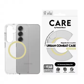 PanzerGlass CARE™ by ® Urban Combat Case Caurspīdīgs w. Chardonnay Qi saderīgs Samsung Galaxy S25