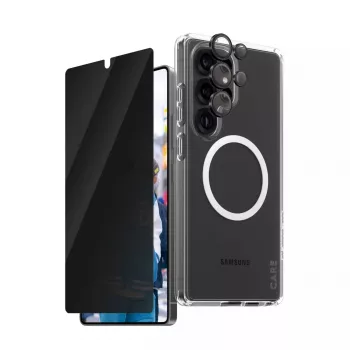 PanzerGlass CARE 3-in-1 Privātuma komplekts Samsung Galaxy S25 Ultra – Triecienizturīgs stikls un maciņš