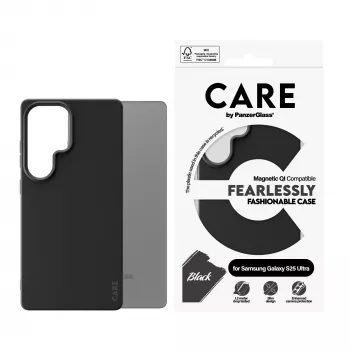 PanzerGlass CARE™ by ® Case Black caurspīdīgs vāciņš ar Qi saderību Samsung Galaxy S25 Ultra