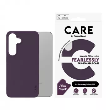 PanzerGlass CARE™ by ® Maciņš Plum Purple ar Qi saderīgs Samsung Galaxy S25