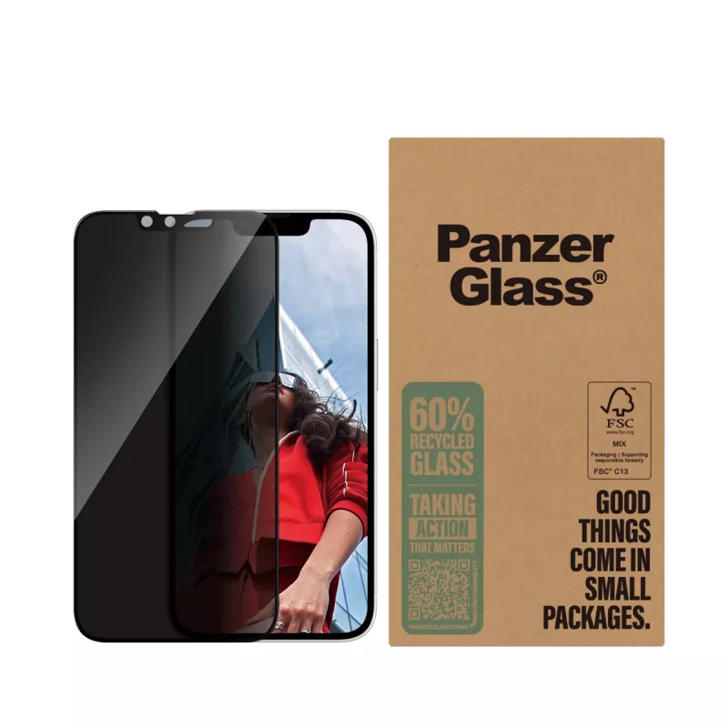 PanzerGlass® Privātuma ekrāna aizsargs iPhone 17e | 16e | 14 | 13 | 13 Pro | Ultra-Wide Fit
