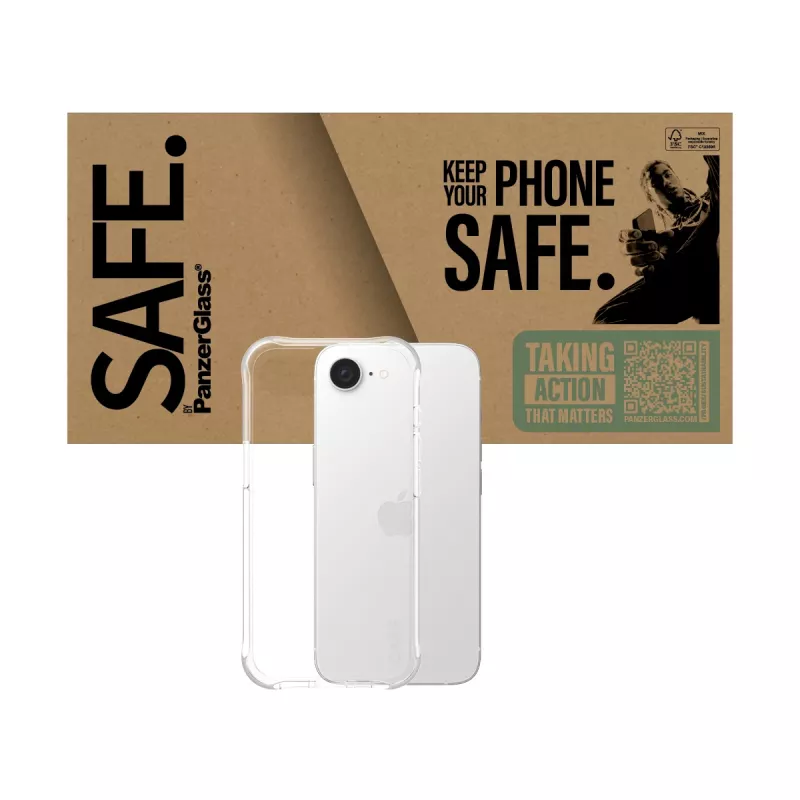 PanzerGlass SAFE. by ® TPU Macīgs Caurspīdīgs Maciņš iPhone 17e | 16e