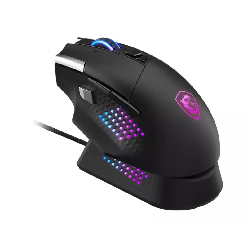 Pele MSI S12-4301370-CLA Gaming, labā roka, RF bezvadu + Bluetooth + USB Type-A, optiskā, 26000 DPI