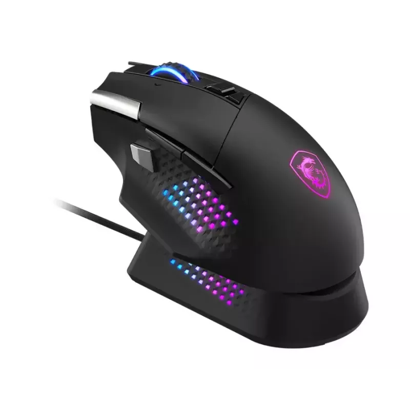 Pele MSI S12-4301370-CLA Gaming, labā roka, RF bezvadu + Bluetooth + USB Type-A, optiskā, 26000 DPI