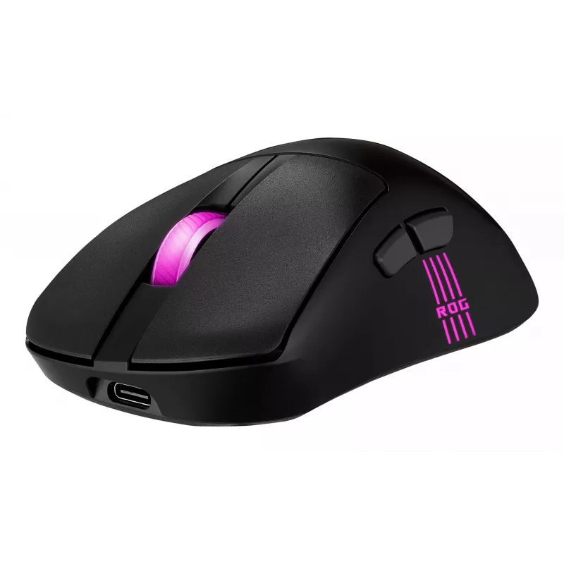 ASUS ROG Keris II Origin BLK spēļu pele, labā roka, RF bezvadu + Bluetooth + USB Type-A, optiskā, 42000 DPI