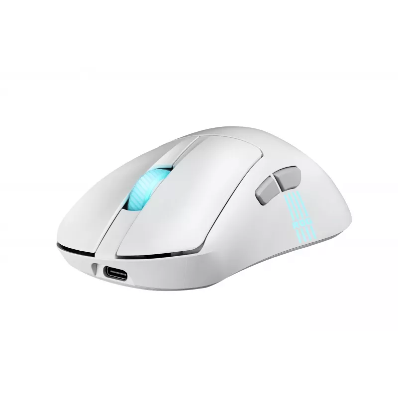 ASUS ROG Keris II Origin WHT spēļu pele, labā roka, RF bezvadu + Bluetooth + USB Type-A, optiskā, 42000 DPI